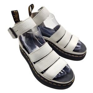 Dr. Martens Clarissa II Quad White Leather Platform Sandals Size US 5 Chunky‎